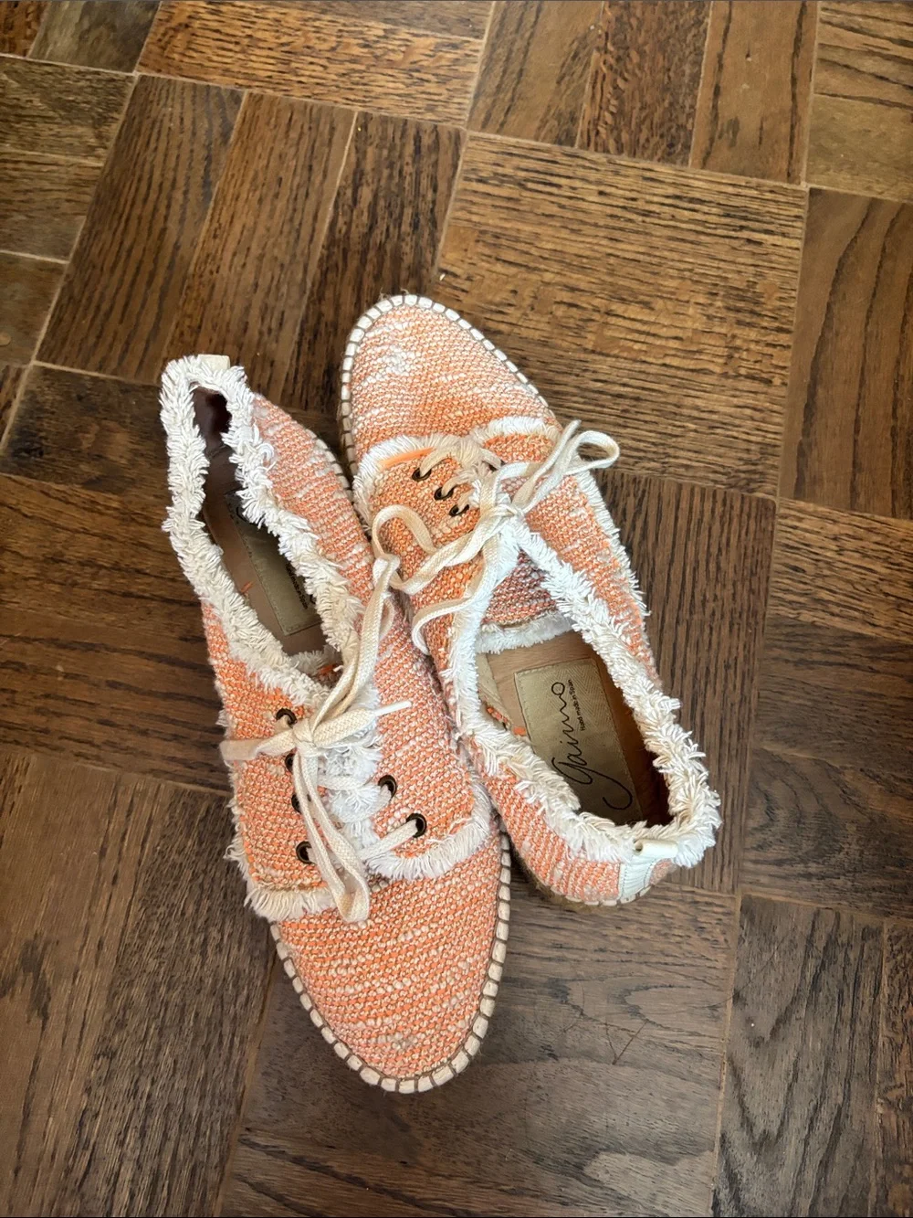 Handmade Espadrille Orange Sneakers - From Spain size 8